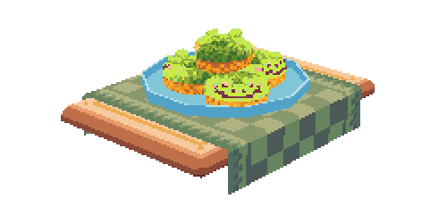 spinning plate of frog donuts model