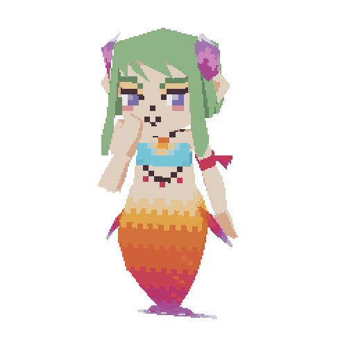 model of leia from harvest moon, a blushing mermaid
