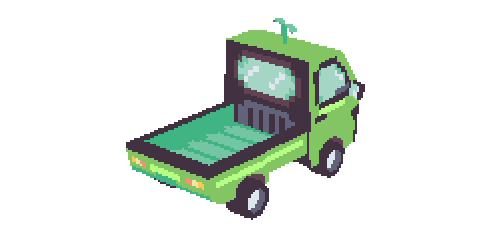 spinning green kei truck model
